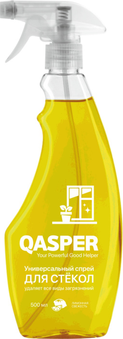Универсальный спрей для стекол "Лимонная свежесть", "Qasper", 500 мл.