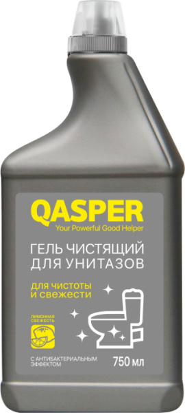 Гель чистящий  для унитазов "Лимонная свежесть", "Qasper", 750 мл.