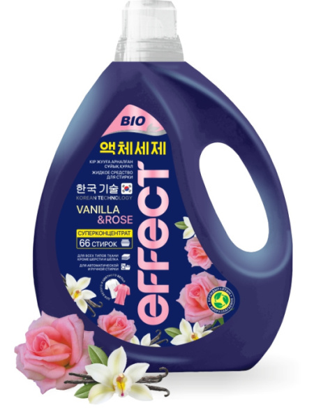 Средство жидкое для стирки Суперконцентрат «Vanilla & Rose», Effect 2000мл.