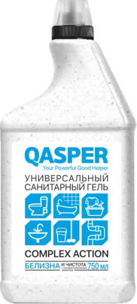 Гель санитарный универсальный "Complex Action" с ароматом лимона "Qasper", 750 мл.